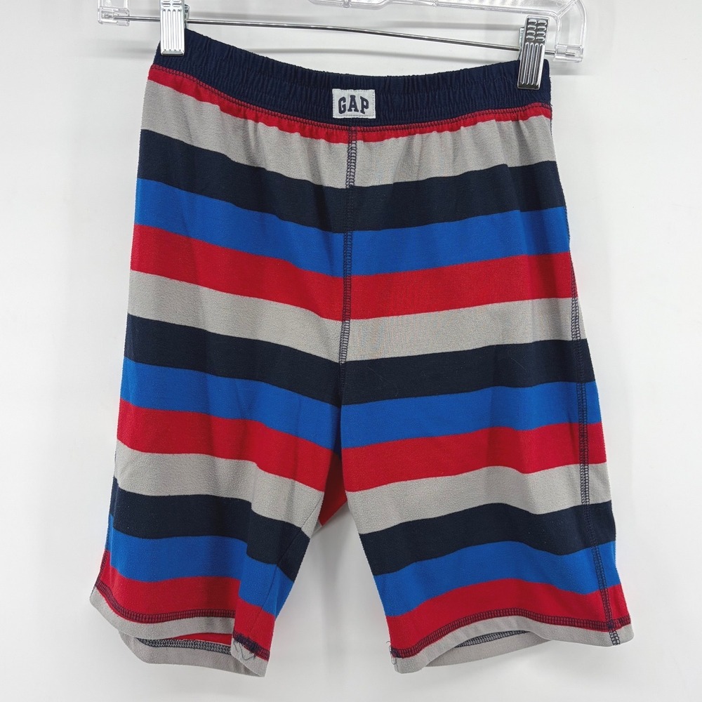 Gap Kids Boys Size 12 Striped Pajama Shorts Red Blue Gray Sleepwear